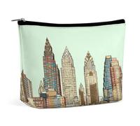 BVNMT Makeup Bag Portable Cosmetic Bag Large Capacity Travel Makeup Bag Storage Bag Kiss Dolphin Tale Printed Toiletry Bag Suitable for Women And Girls, Austin Texas, One Size