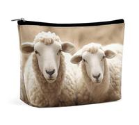 BVNMT Makeup Bag Portable Cosmetic Bag Large Capacity Travel Makeup Bag Storage Bag Lamb And Sheep Printed Toiletry Bag Suitable for Women And Girls, Lamb and sheep, One Size