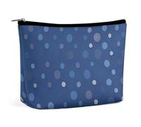 BVNMT Makeup Bag Portable Cosmetic Bag Large Capacity Travel Makeup Bag Storage Bag Nautical White Anchor Pattern Printed Toiletry Bag Suitable for Women And Girls, Navy blue polka dot pattern, One