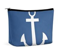 BVNMT Makeup Bag Portable Cosmetic Bag Large Capacity Travel Makeup Bag Storage Bag Nautical White Anchor Pattern Printed Toiletry Bag Suitable for Women And Girls, Nautical White Anchor Pattern, One