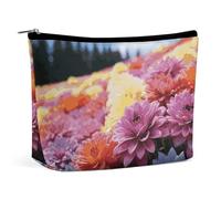 BVNMT Makeup Bag Portable Cosmetic Bag Large Capacity Travel Makeup Bag Storage Bag Pink Cherry Blossom Printed Toiletry Bag Suitable for Women And Girls, Rainbow Flower Sea, One Size