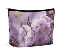 BVNMT Makeup Bag Portable Cosmetic Bag Large Capacity Travel Makeup Bag Storage Bag Pink Cherry Blossom Printed Toiletry Bag Suitable for Women And Girls, Pink Cherry Blossom, One Size