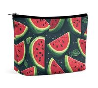 BVNMT Makeup Bag Portable Cosmetic Bag Large Capacity Travel Makeup Bag Storage Bag Plum Blossom Printed Toiletry Bag Suitable for Women And Girls, Red watermelon, One Size