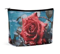 BVNMT Makeup Bag Portable Cosmetic Bag Large Capacity Travel Makeup Bag Storage Bag Plum Blossom Printed Toiletry Bag Suitable for Women And Girls, Red rose in water, One Size