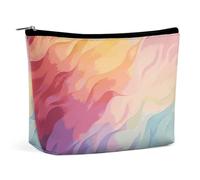 BVNMT Makeup Bag Portable Cosmetic Bag Large Capacity Travel Makeup Bag Storage Bag Poodle Printed Toiletry Bag Suitable for Women And Girls, Rainbow, One Size