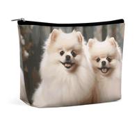 BVNMT Makeup Bag Portable Cosmetic Bag Large Capacity Travel Makeup Bag Storage Bag Purple Owl Printed Toiletry Bag Suitable for Women And Girls, Short-haired pomeranian dog, One Size