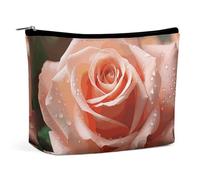 BVNMT Makeup Bag Portable Cosmetic Bag Large Capacity Travel Makeup Bag Storage Bag Rose Flower Printed Toiletry Bag Suitable for Women And Girls, Rose Flower, One Size