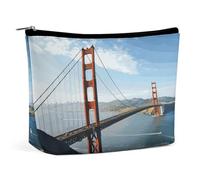 BVNMT Makeup Bag Portable Cosmetic Bag Large Capacity Travel Makeup Bag Storage Bag Rubber Ducks Printed Toiletry Bag Suitable for Women And Girls, San Francisco Golden Gate Bridge, One Size