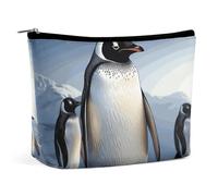 BVNMT Makeup Bag Portable Cosmetic Bag Large Capacity Travel Makeup Bag Storage Bag Science Party Printed Toiletry Bag Suitable for Women And Girls, Penguin, One Size