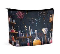 BVNMT Makeup Bag Portable Cosmetic Bag Large Capacity Travel Makeup Bag Storage Bag Science Party Printed Toiletry Bag Suitable for Women And Girls, Science Party, One Size