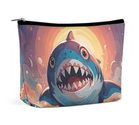 BVNMT Makeup Bag Portable Cosmetic Bag Large Capacity Travel Makeup Bag Storage Bag Shark Pattern Group Printed Toiletry Bag Suitable for Women And Girls, sharks, One Size