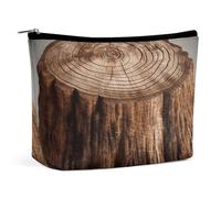 BVNMT Makeup Bag Portable Cosmetic Bag Large Capacity Travel Makeup Bag Storage Bag Soccer Ball Water Printed Toiletry Bag Suitable for Women And Girls, Stump of Oak Tree, One Size