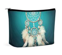 BVNMT Makeup Bag Portable Cosmetic Bag Large Capacity Travel Makeup Bag Storage Bag Welcome Frog Printed Toiletry Bag Suitable for Women And Girls, White dream catcher feather, One Size