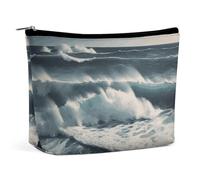 BVNMT Makeup Bag Portable Cosmetic Bag Large Capacity Travel Makeup Bag Storage Bag Wild Animals Elephants Printed Toiletry Bag Suitable for Women And Girls, Wild Seas, One Size