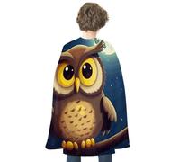 BVNMT Owl And Yellow Moon Printed Cape Unisex Adult Costume - One Size Fits Most (1 Count) - Ideal for Cosplay, Parties, And More