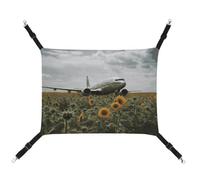 BVNMT Plane Flies to Sunflower Field Printed Canvas Pet Hammock - Breathable & Foldable for Cats, Dogs & Small Pets - Ideal for Home, Travel & Pet Hospital - 16.9 X 13 X 7.9in