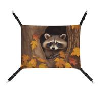 BVNMT Raccoon in The Fall Tree Hole Printed Canvas Pet Hammock - Breathable & Foldable for Cats, Dogs & Small Pets - Ideal for Home, Travel & Pet Hospital - 16.9 X 13 X 7.9in
