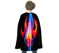 BVNMT Red Flame And Blue Water Printed Cape Unisex Adult Costume - One Size Fits Most (1 Count) - Ideal for Cosplay, Parties, And More