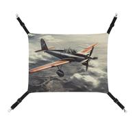 BVNMT Retro Airplane Printed Canvas Pet Hammock - Breathable & Foldable for Cats, Dogs & Small Pets - Ideal for Home, Travel & Pet Hospital - 16.9 X 13 X 7.9in