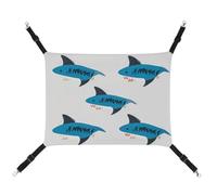 BVNMT Shark Pattern Set Printed Canvas Pet Hammock - Breathable & Foldable for Cats, Dogs & Small Pets - Ideal for Home, Travel & Pet Hospital - 16.9 X 13 X 7.9in