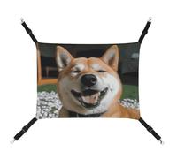 BVNMT Shiba Inu Smile Tongue Out Printed Canvas Pet Hammock - Breathable & Foldable for Cats, Dogs & Small Pets - Ideal for Home, Travel & Pet Hospital - 16.9 X 13 X 7.9in