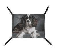 BVNMT Spaniel On The Sofa Printed Canvas Pet Hammock - Breathable & Foldable for Cats, Dogs & Small Pets - Ideal for Home, Travel & Pet Hospital - 16.9 X 13 X 7.9in