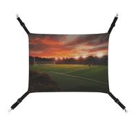 BVNMT Sunset Beautiful Soccer Field Printed Canvas Pet Hammock - Breathable & Foldable for Cats, Dogs & Small Pets - Ideal for Home, Travel & Pet Hospital - 16.9 X 13 X 7.9in