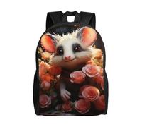 BVNMT Travel Laptop Backpack for Men Women,16 Inch Work Business Backpack | Laptop Bag Lightweight Heavy Duty Travel Rucksack Cartoon Opossum And Roses Water Resistant Computer Bag