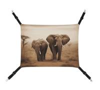 BVNMT Wild Animals Elephants Printed Canvas Pet Hammock - Breathable & Foldable for Cats, Dogs & Small Pets - Ideal for Home, Travel & Pet Hospital - 16.9 X 13 X 7.9in