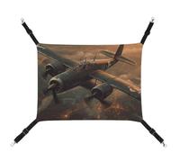 BVNMT World War Aircraft Printed Canvas Pet Hammock - Breathable & Foldable for Cats, Dogs & Small Pets - Ideal for Home, Travel & Pet Hospital - 16.9 X 13 X 7.9in