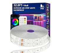 Bvokon 10m Outdoor LED Strip Light IP68 Waterproof,Outside RGB+IC Lights with App/Remote Control,Color Changing,Music Sync Rope Light for Balcony,Deck,Rooftop,Garden,Pool