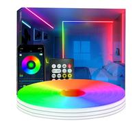 Bvokon 15M Neon Rope Lights,RGB+IC Flexible Led Light Control with App/Remote,Color Changing,IP65 Outdoor Waterproof,Music Sync Light Strip for Bedroom