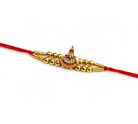 BVORA Premium Rakhi Bracelet for Raksha Bandhan Celebration | Traditional Festival Thread with Decorative Bead Accents and Handcrafted Detailing, One Size, Cotton, no gemstone