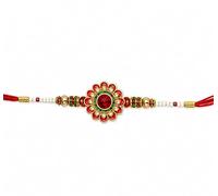 BVORA Premium Rakhi Bracelet for Raksha Bandhan Celebration | Traditional Festival Thread with Decorative Bead Accents and Handcrafted Detailing, One Size, Cotton, no gemstone