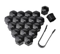 BVTEEY 20 Pcs Black Plastic Wheel Nut Covers for VW T5 T6 T6.1 California Multivan Transporter T7 Multivan, Hexagonal Bolt Nut Protection Caps Easy To Install (17mm)