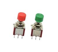 BVTUCMDY 5pcs 3Pin C-NO-NC 6mm Mini Momentary Automatic Push Button Switch ON- 2A 250VAC/5A 120VAC Toggle Switches(5 green)