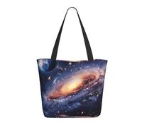 bvxcdd Universe Galaxy Outer Space Print Large Tote Bag, Reusable Aesthetic Tote Bag Shopping Bag Shoulder Handbags with Zipper and Inner Pocket for Women, Cute, Gym, Work, Travel