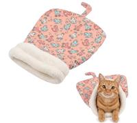 Bvxchg Cat Sleeping Bag Warm Pet Bed for Indoor Cats Puppy Kitten with Washable Plush Liner for Winter Comfort 360°Warp Fluffy Cat Winter Nest Cave Bed Soft Plush Cuddle Pouch Carrier (Pink Horse)