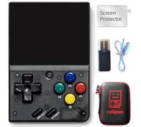 BVXZIOP Mini V4 Retro Game Console, Portable Handheld, 2.8 inch IPS Screen, 750x560 Resolution, 64GB Card, 7000+ Games, Linux System, Black