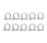 Bvznmilhd 10pcs Bow Shackle D - Ring, Stainless Steel High Hardness D - Shape Shackle, Premium Rustproof Chain Connector for Camping Hiking Outdoor Sports, with Smooth Burr - Free Sur (M6)