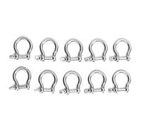 Bvznmilhd 10pcs Bow Shackle D - Ring, Stainless Steel High Hardness D - Shape Shackle, Premium Rustproof Chain Connector for Camping Hiking Outdoor Sports, with Smooth Burr - Free Sur (M4)