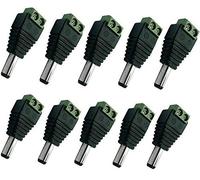 BW 10 PCS 5.5mm x 2.1mm DC Power Cable Male Connector Plug for CCTV Camera