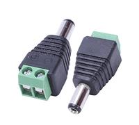 BW 100pcs 5.5mm x 2.1mm DC Power Cable Male Connector Plug for CCTV Camera