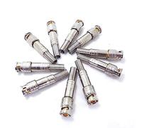 BW® 10pcs BNC Male Connector for RG-59 Coaxical Cable, Brass End, Crimp, Cable Screwing, CCTV Camera BNC Connector