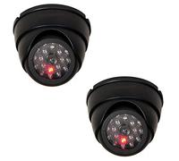 BW 2pcs Dummy Fake Surveillance Security CCTV Dome Camera With LED Blinking Real imitation Black