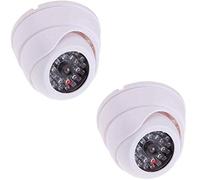 BW 2pcs Dummy Fake Surveillance Security CCTV Dome Camera With LED Blinking Real imitation White