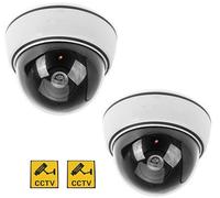 BW 2x Outdoor Indoor Fake Imitation IR Dome CCTV Blinking Red LED Flashing...