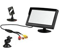 BW 5 Inch TFT-LCD Security Digital Car Monitor Car View Monitor with Two Brackets and Two Video Input, High -resolution Picture & Full Color LCD Backlight Display For Car Rear View Cameras/Car DVD/VCD/GPS/other Video Equipment