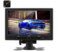 BW 7 inch TFT LCD Color Car Monitor HD 800*480 PC Monitors with HDMI / VGA / AV Composite Inputs and 360 Degree Rotating Stand
