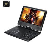 BW 9 Inch Portable Region Free DVD Player - 270 Swivel Screen, Hitachi Lens, 16:9 Aspect, 1280x800 Resolution, SD Card Slot